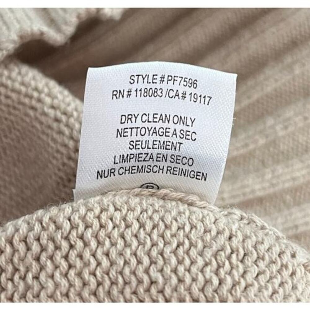 MINNIE ROSE Womens XS Star Sweater Tan Beige Cream Cotton Cashmere Crew Pullover - Picture 9 of 9